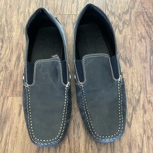 Tod's Black Slip-On Loafers with Contrast Stitching